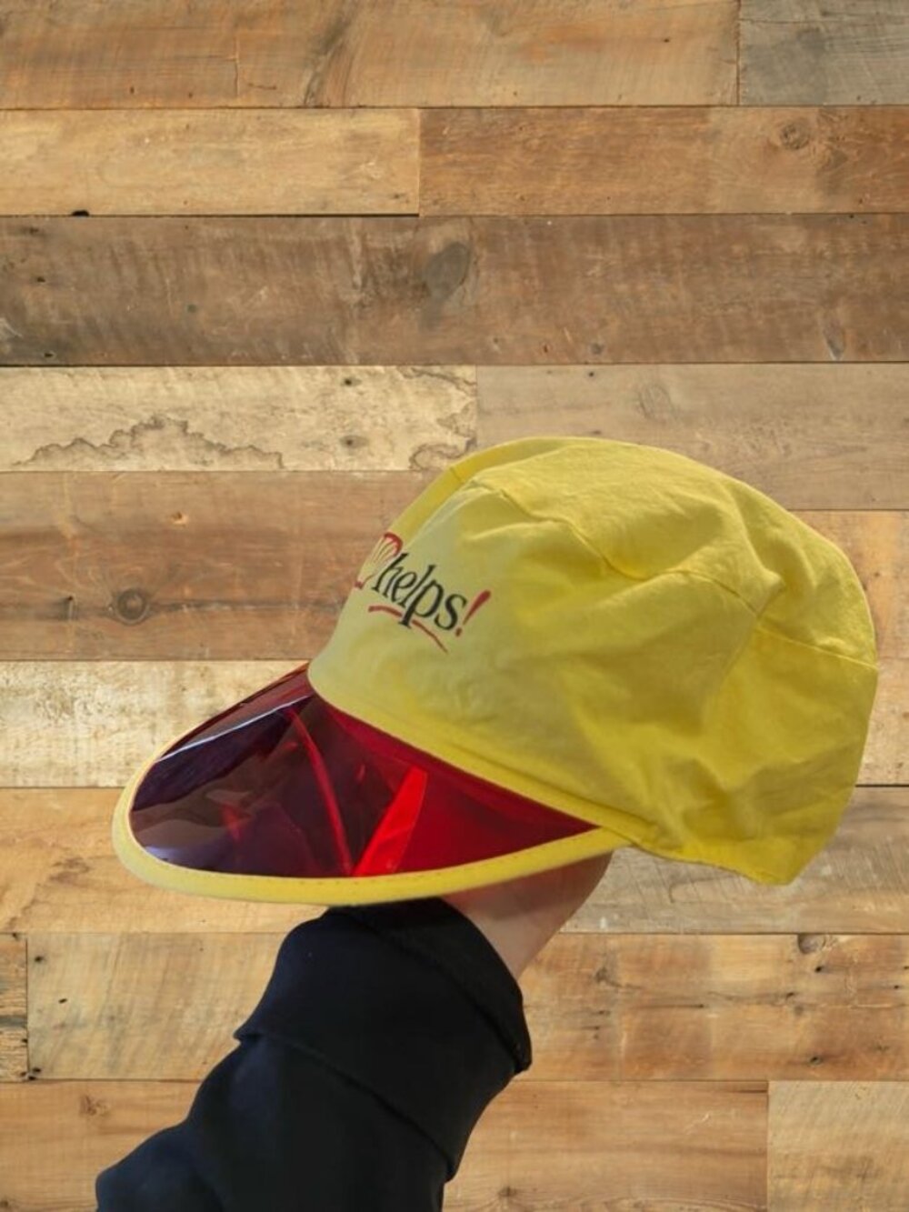 Vintage Shell Helps Promo Hat w/ Red Visor | Retro Gas Station Cap - Picture 2 of 7